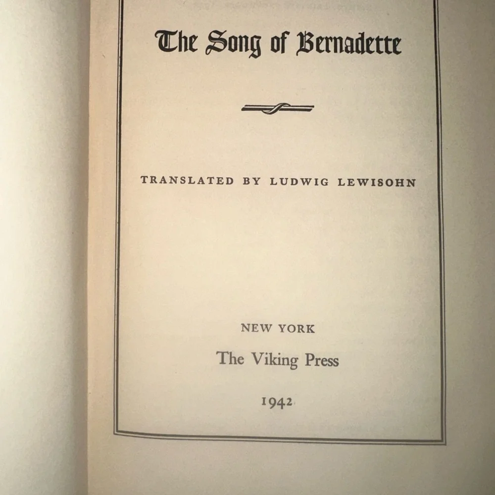 The Song of Bernadette Hardcover Book